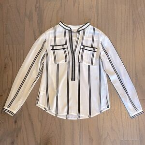 LOFT Striped Pocket Blouse - Size S